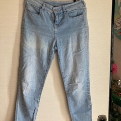 爽やかライトブルー◎ベーシックデニムパンツ／ノンストレッチでしっ...