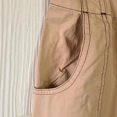 【10,998円.OUTLET.Lサイズ】MAYAMAYAターンバックdes チェックなワイドパンツ ミルクティカラ-#ステッチの画像