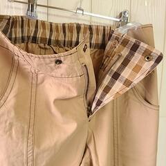 【10,998円.OUTLET.Lサイズ】MAYAMAYAターンバックdes チェックなワイドパンツ ミルクティカラ-#ステッチの画像