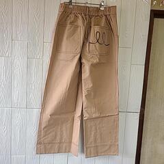 【10,998円.OUTLET.Lサイズ】MAYAMAYAターンバックdes チェックなワイドパンツ ミルクティカラ-#ステッチの画像