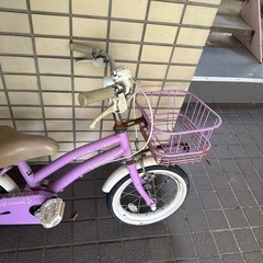 子供用自転車　14インチ　パープル　の画像