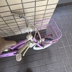 子供用自転車　14インチ　パープル　の画像