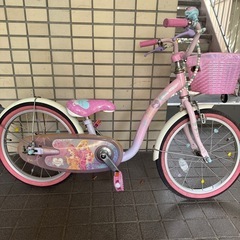 子供自転車　18インチ　ピンク　ディズニープリンセス初めての自転車