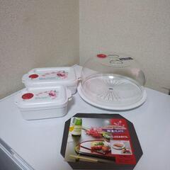 未使用　アカシア天然木漆器サラダボウルとリーブルラフィーネ電子レンジ専用フードの画像