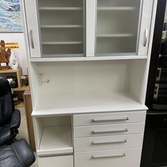 食器棚　No.3519　ホワイト　大川家具　キッチンボード　レン...