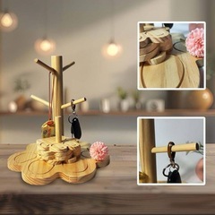 木製 アクセサリースタンド 肉球型 約27cm アクセサリー収納の画像