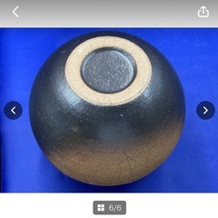 信楽焼　信楽　壺　花器　花瓶　陶器　焼物　置物　骨董品　美品　中古　縦22㎝　横24㎝　ブラウン　インテリア　雑貨　花柄　＊B311-3＊の画像