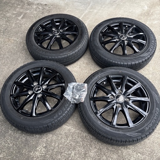 軽自動車サイズ！ブラックアルミ　155/65R14 ダンロップ　夏タイヤセット