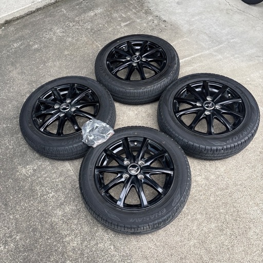 軽自動車サイズ！ブラックアルミ　155/65R14 ダンロップ　夏タイヤセット