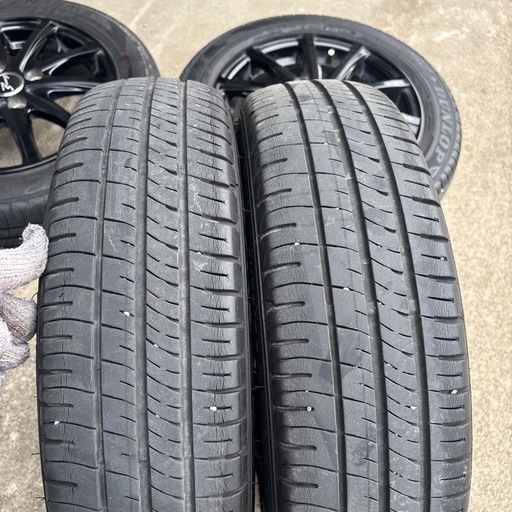 軽自動車サイズ！ブラックアルミ　155/65R14 ダンロップ　夏タイヤセット