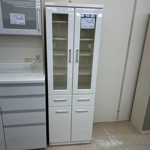 リユースのサカイ東金店 食器棚 白 ※キズ、汚れあり TJ12666 (リユース