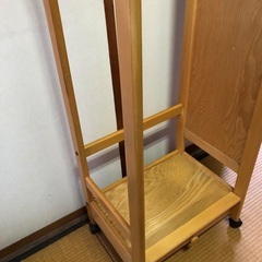 木製 ハンガーラック 鏡 引き出し キャスター 付き 長期保管品の画像