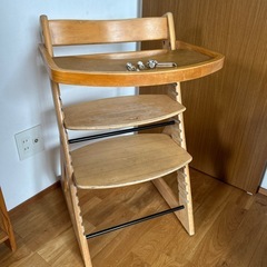 KATOJI カトージ　木製ハイチェア　テーブル付きベビーチェア...
