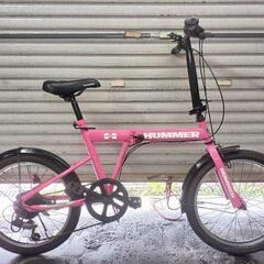 自転車中古折りたたみ　HUMMER　外装6段変速　タイヤ20イン...