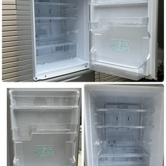 おつとめ品🍵どっちもドア【SHARP】 ノンフロン冷凍冷蔵庫3ドア冷蔵庫 2015年SJ-WA35B-S🟢 の画像