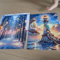 ダイヤモンドアートの完成品の画像