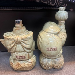 白泉作 酒瓶 オブジェ2体の画像