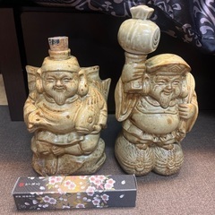 白泉作 酒瓶 オブジェ2体の画像
