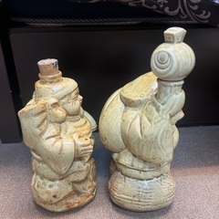 白泉作 酒瓶 オブジェ2体の画像