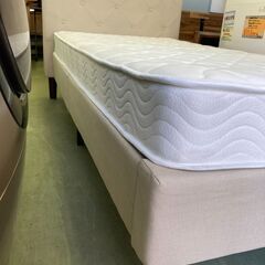 【リサイクルショップ　ピカソ　小松原】🛏️ ファブリック スチールフレーム すのこ床 シングルベッド マットレスセット 🛏️ ★5310★の画像
