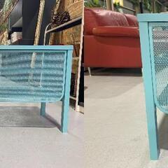 C12★IKEA イケア★TVボード ローボード 廃盤品 NITTORP ターコイズ W123cm AVボード オープンラック インテリア の画像
