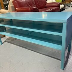 C12★IKEA イケア★TVボード ローボード 廃盤品 NITTORP ターコイズ W123cm AVボード オープンラック インテリア の画像