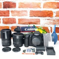 【全国送料無料】 Canon EOS 60D✨ ショット数わずか！　望遠 ダブルレンズセット ズームセット✨ 届いたらすぐに使えます✨ キヤノン キャノンの画像