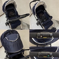 コンビ　ベビーカー　メチャカーゴIG ボーダーネイビーの画像