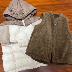 110cmUNIQLOダウン&フリースベストセット