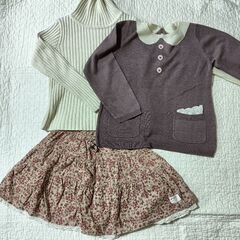 120・130cm anyFAM・キムラタンセーター、オリーブ・...