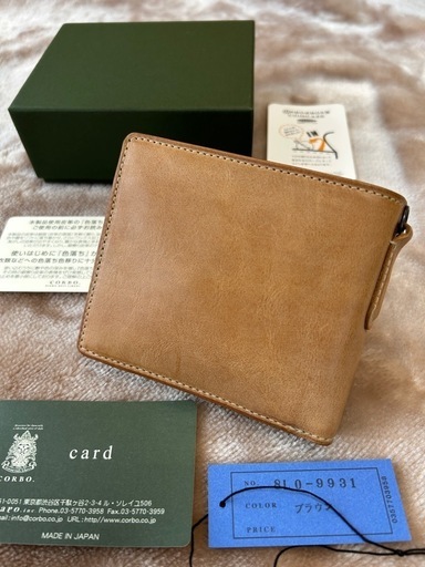 未使用コルボCORBO二つ折り財布折財布コンパクトウォレット牛革本革レザー日本製メンズレディースユニセックスメイドインジャパン