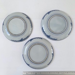 中皿　伊万里焼　富士・鶴・松【骨董品】３枚セットの画像