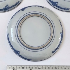 中皿　伊万里焼　富士・鶴・松【骨董品】３枚セットの画像