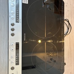 アイリスオーヤマ 2口 IHクッキングヒーター 工事不要 1400W 100V 脚付き ブラック IHK-W12SP-B
の画像