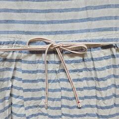 UNIQLO　　ボーダーワンピース　　麻　　ノースリーブの画像