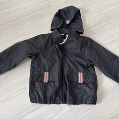 携帯袋付きバーバリー黒レインジャケット子供用