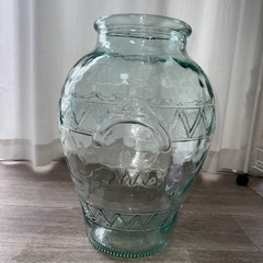 イタリア製 特大 ガラス フラワーベース 花瓶 花器 輸入雑貨