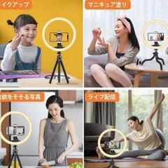 12インチ リングライト 三脚 くねくねスタンド 撮影ライト 女優ライト 軽量 くねくねリングスタンド デスクライトの画像
