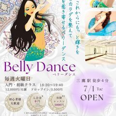 中央線 三鷹クラス✨ベリーダンス＊毎週火曜 夜 入門初級クラスの画像