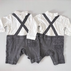 ベビー服 80 男の子 セレモニー 衣装 セットアップ 双子 ふたご キッズ 子供 長袖 ロンパース おとこのこ ペアの画像