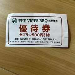 お話中◆近鉄　橿原　ビアガーデン　500円引券