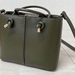 M【中古品】ZARA ザラ ミニシティバッグ カーキ ショルダー...