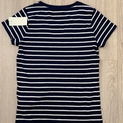 【新品タグ有り】POLO ネイビー/ホワイトストライプ VネックTシャツの画像