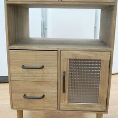 キャビネット 幅50×奥行40×高さ80cm 天然木 桐 棚 収納 電話台 リビング収納 札幌市 清田区 平岡の画像