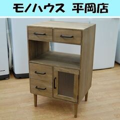 キャビネット 幅50×奥行40×高さ80cm 天然木 桐 棚 収...