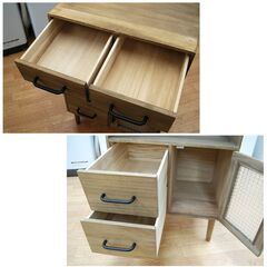 キャビネット 幅50×奥行40×高さ80cm 天然木 桐 棚 収納 電話台 リビング収納 札幌市 清田区 平岡の画像