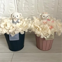 くまのお嫁さん♡フラワーアレンジメントの画像