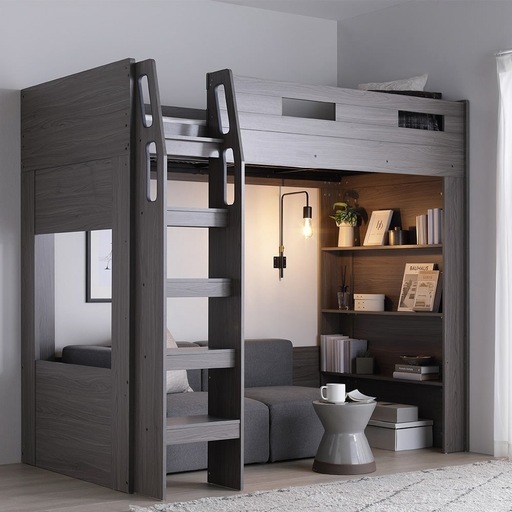 新品　rasik システムロフトベッド「themiste 」&rasik 抗菌•防臭　国産薄型三つ折りポケットコイルマットレス