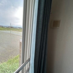 カーテン　水色とレースカーテン