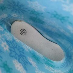 23cm 雨靴 長靴 水色 結晶柄 の画像